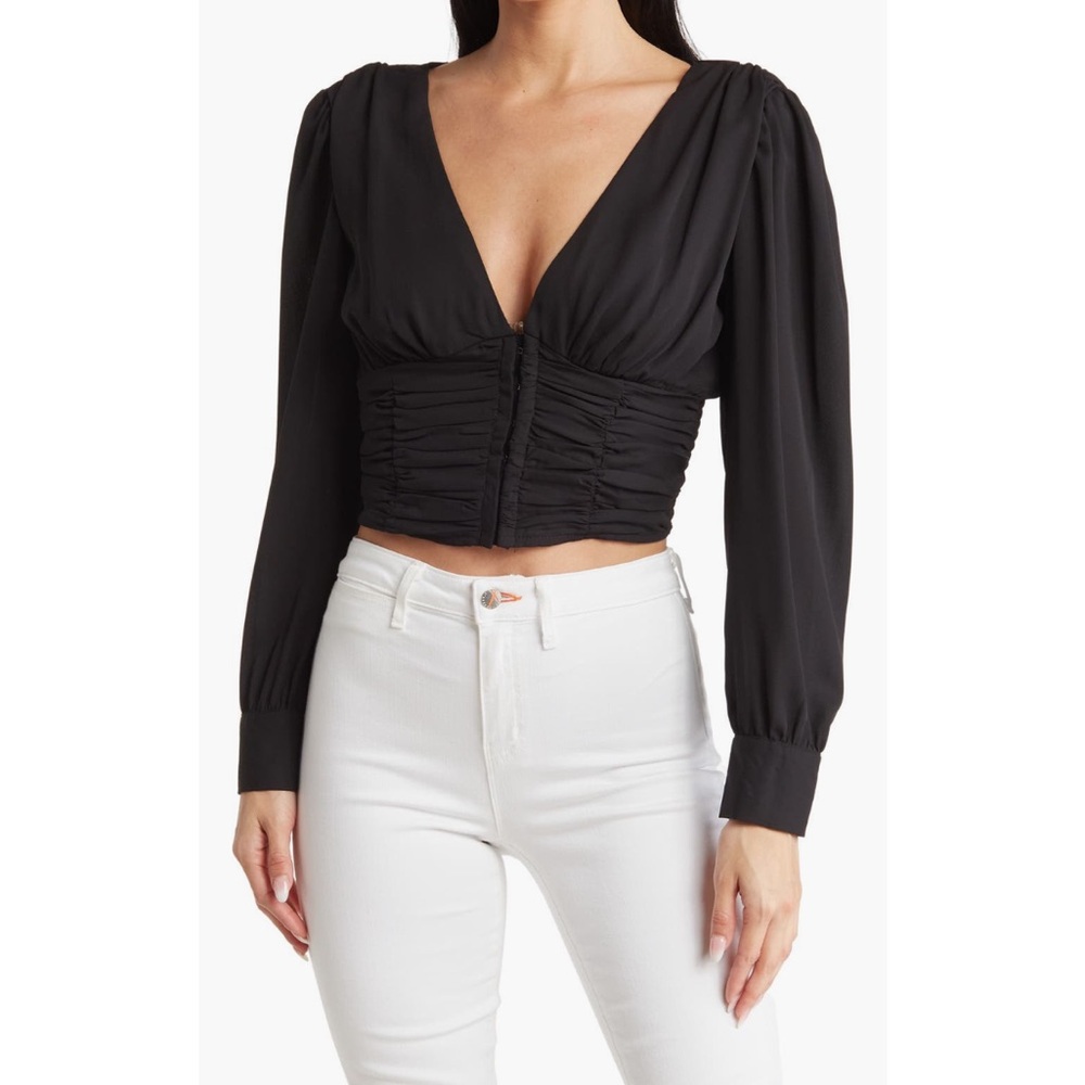 ⭐️ Love By Design Ruched Corset Cropped Blouse
